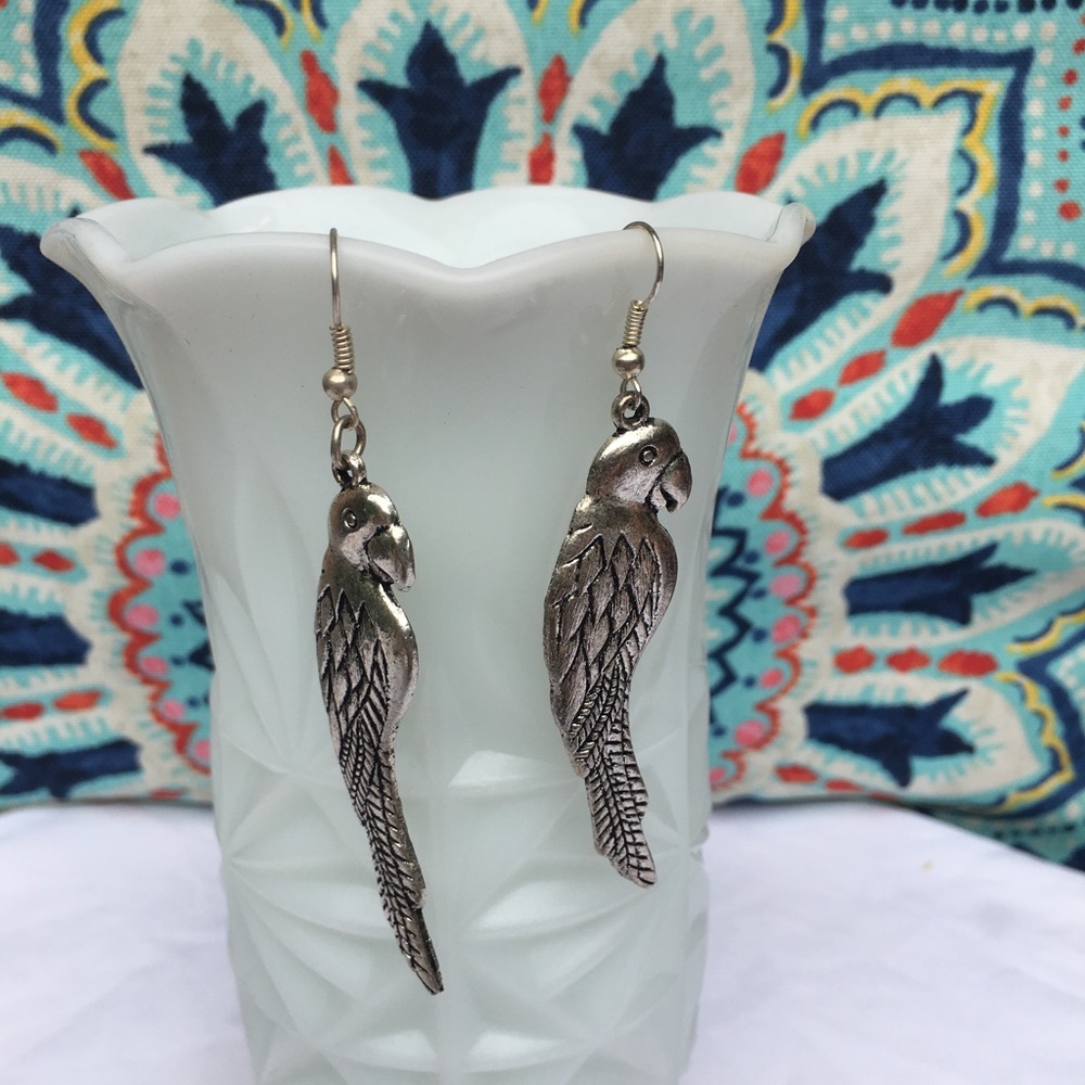 ❤️| Metal parrot dangling earrings